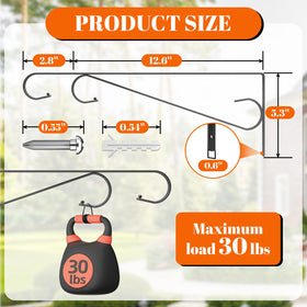 Hystun triangular design plant hook emphasizes stable support for pots.