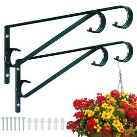 Hystun outdoor plant hanger with triangular design for stable wall mounting.