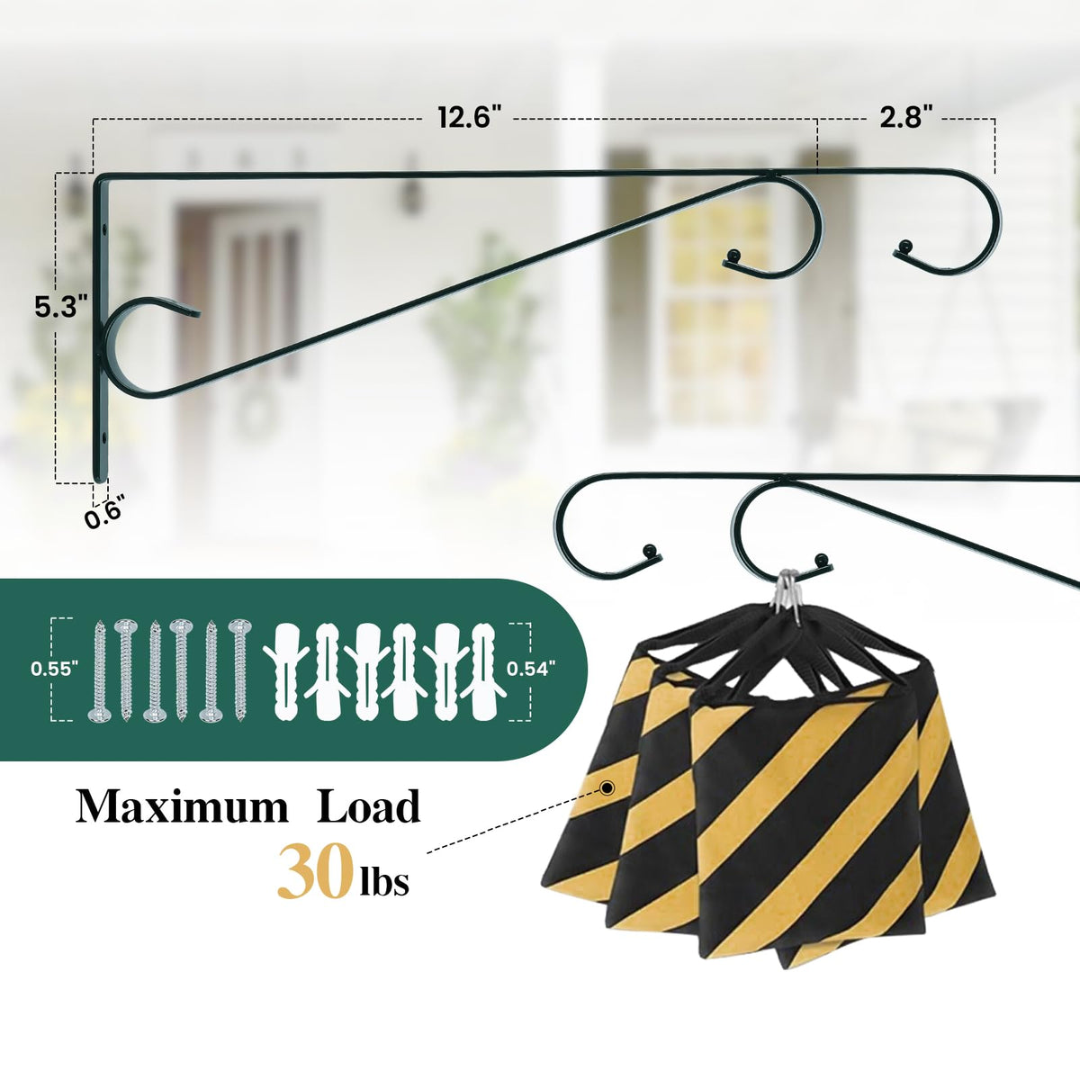 Hystun outdoor wall mount with included screws for quick installation.