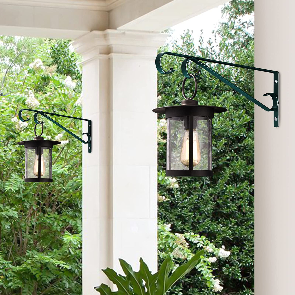 Hystun rust-resistant iron hook set adds garden decor charm.