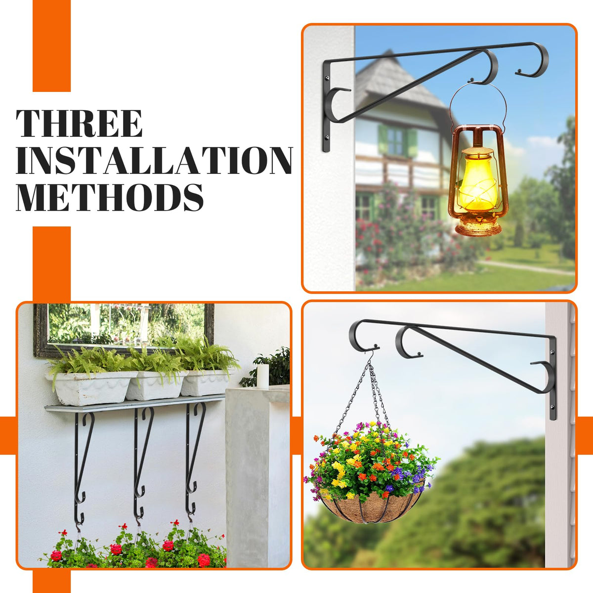 Hystun rust-proof black finish boosts outdoor durability for garden displays.