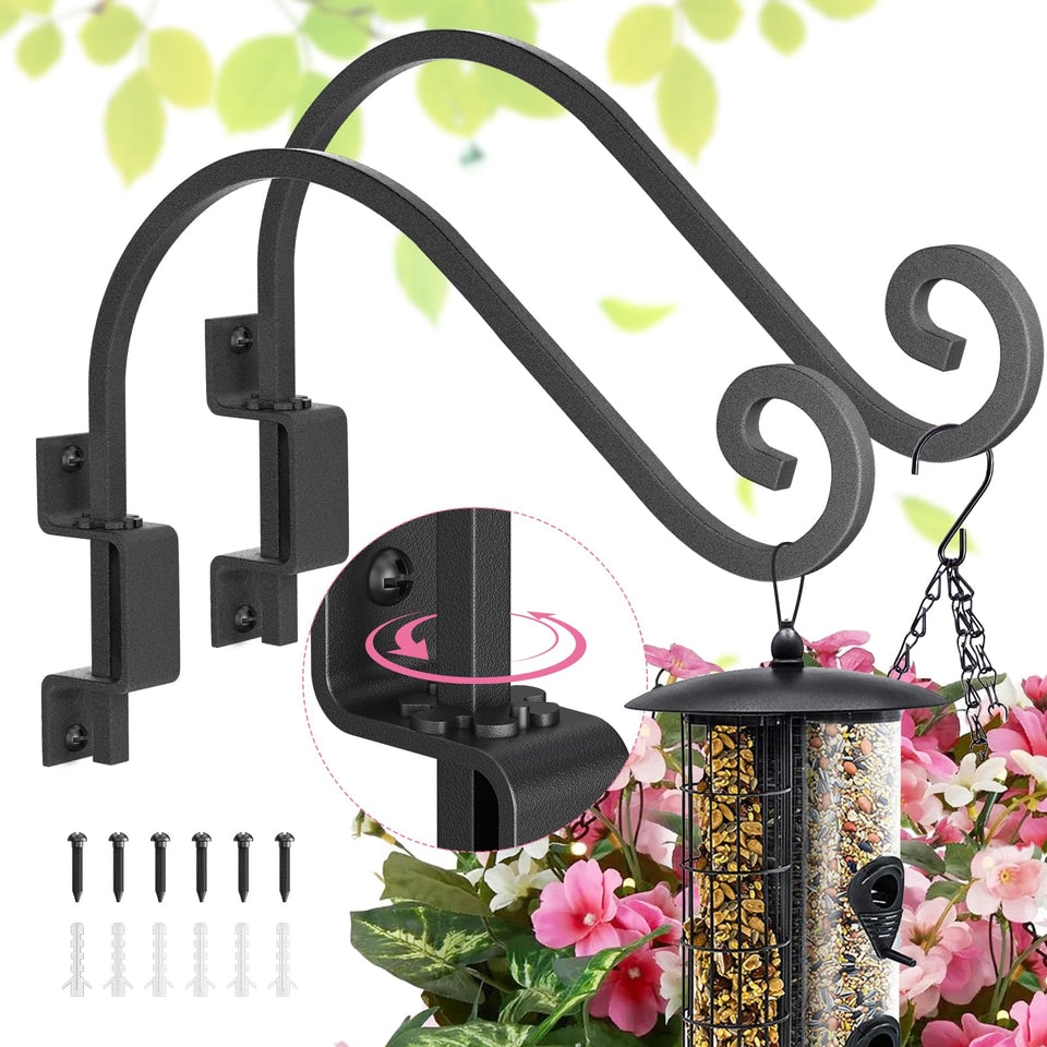 Hystun 15-inch swivel plant hanger front view, adjustable positioning for sun exposure.