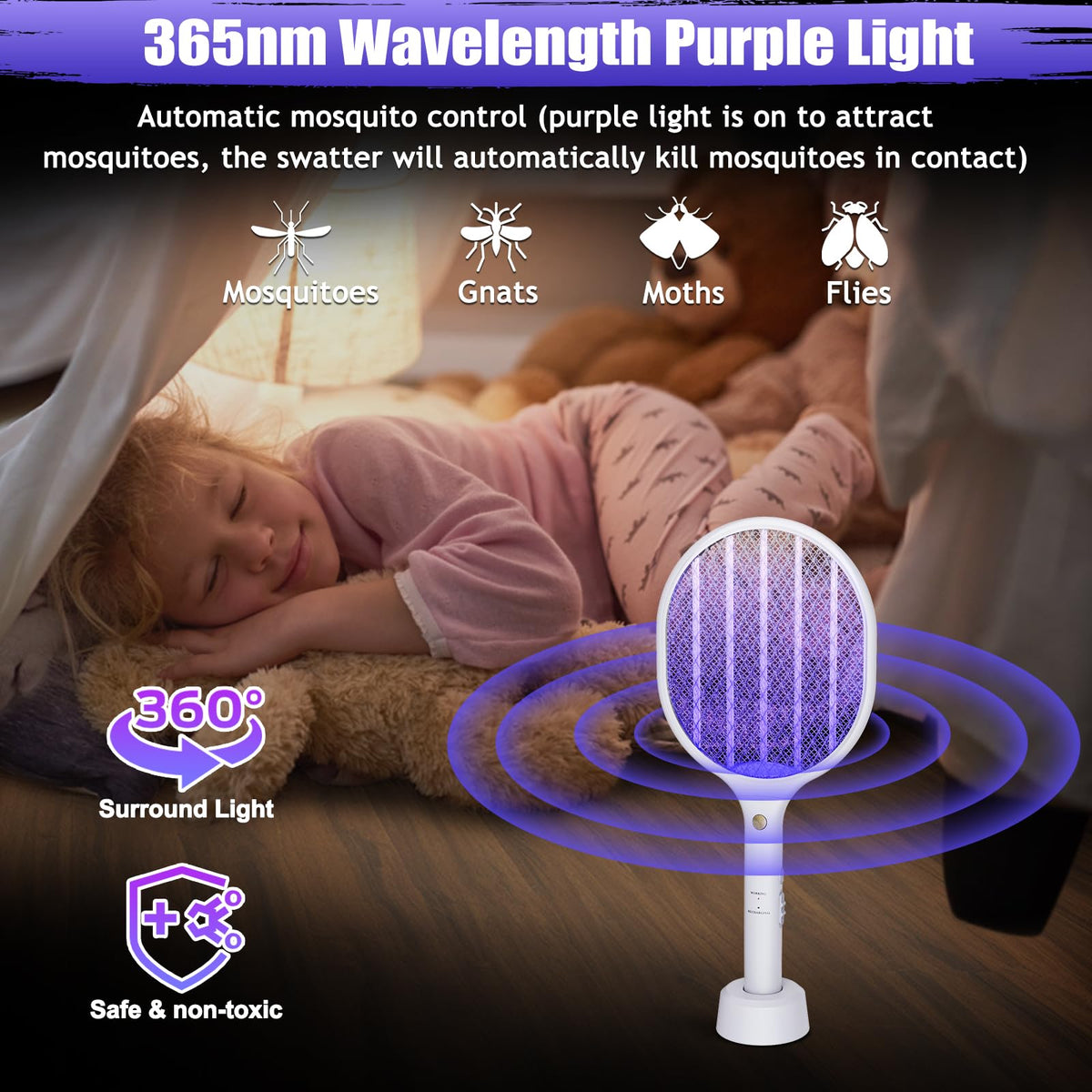 Hywean Zapper base lamp with automatic killing mode for hands-free pest control