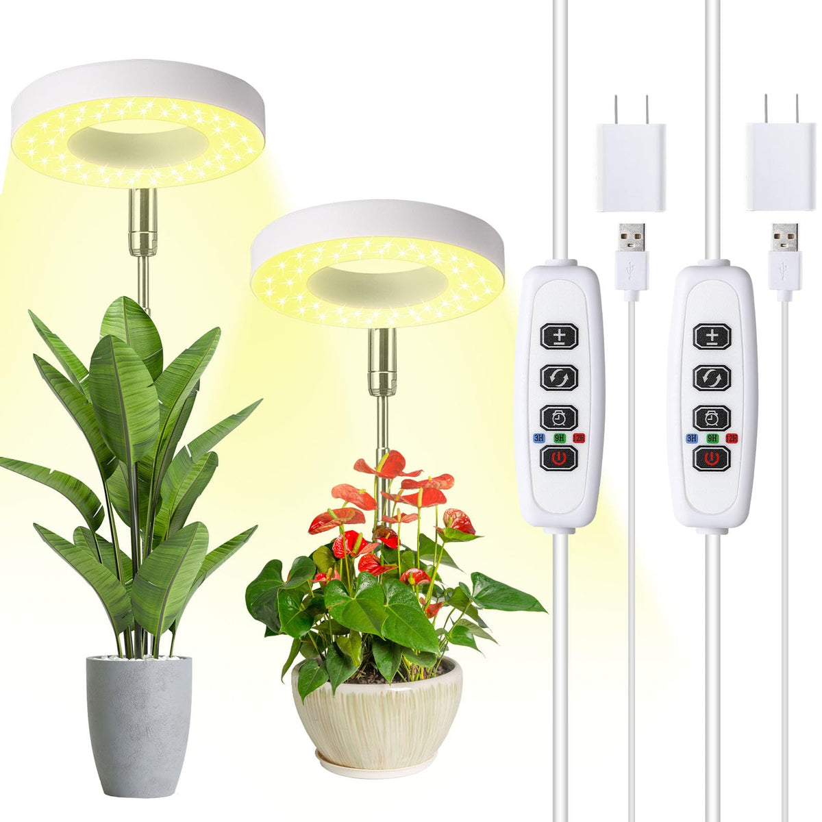 Hywyimlait Halo Ring Grow Light two-pack compact design for small spaces
