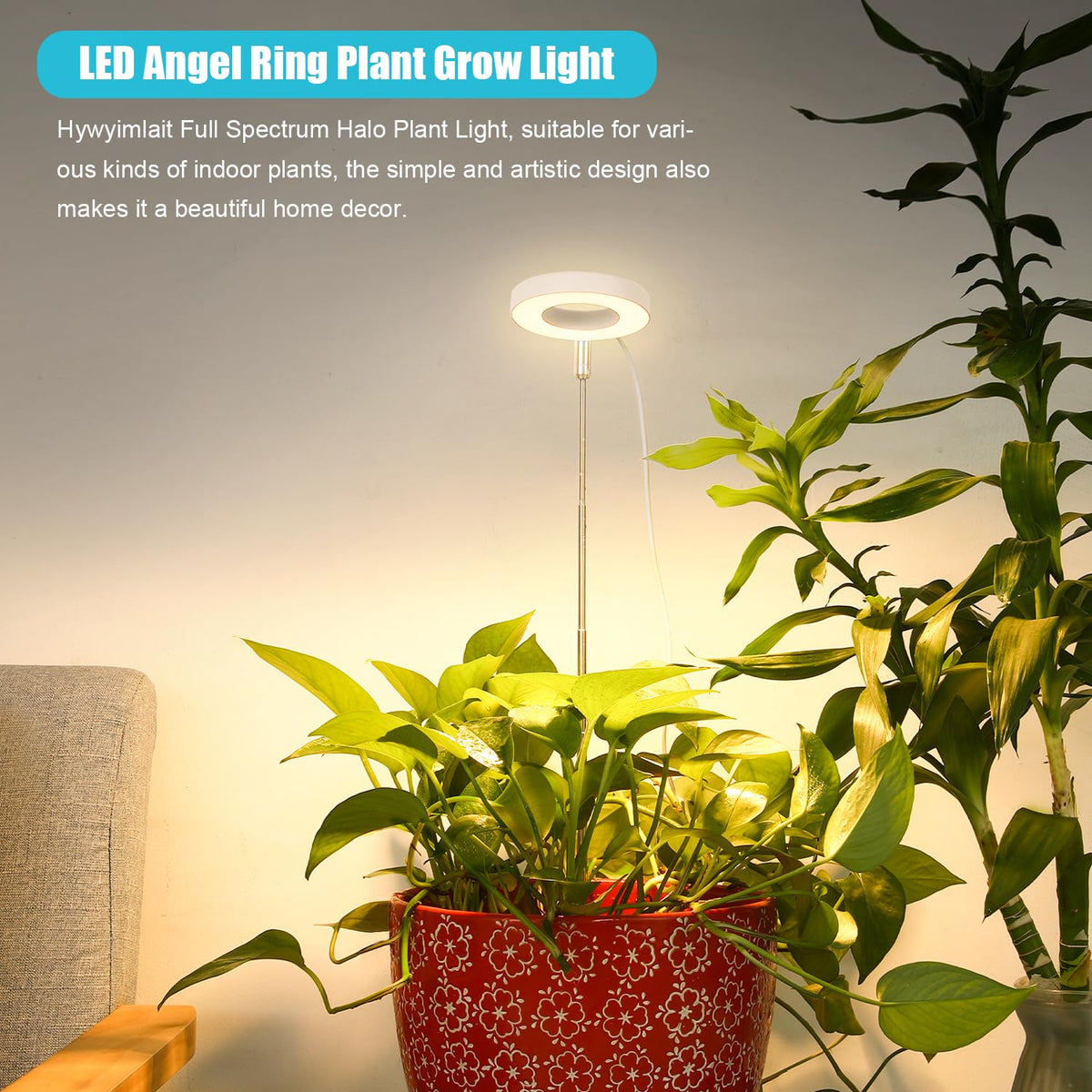Hywyimlait Halo Ring Grow Light warm white spectrum for flowering and fruiting