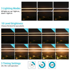 Hywyimlait LED grow light strips 2 head closeup showing balanced spectrum for seedlings.