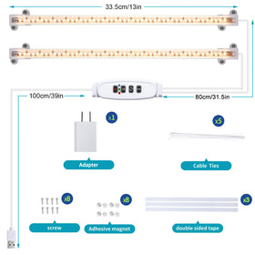 Hywyimlait LED grow light strips easy mount design with screws and magnets.