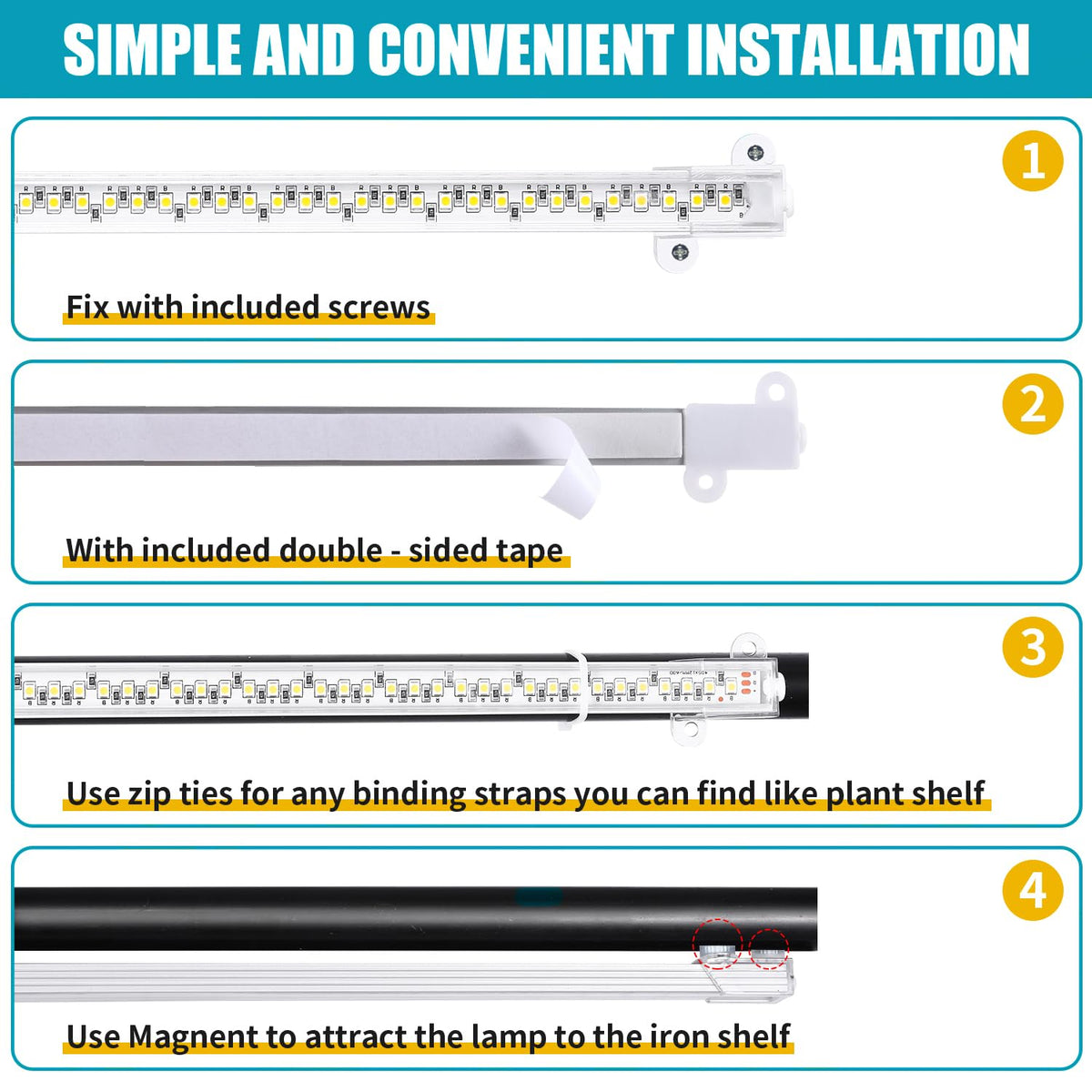 Hywyimlait LED grow light strips timer feature in action promoting routine lighting.