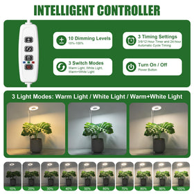 Hywyimlait full-spectrum 48-LED grow light delivers balanced spectrum for thriving indoor plants.
