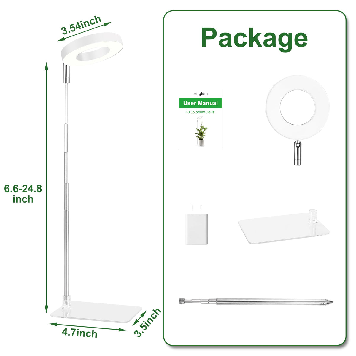 Hywyimlait height-adjustable ring-rotation allows plant-specific light delivery.