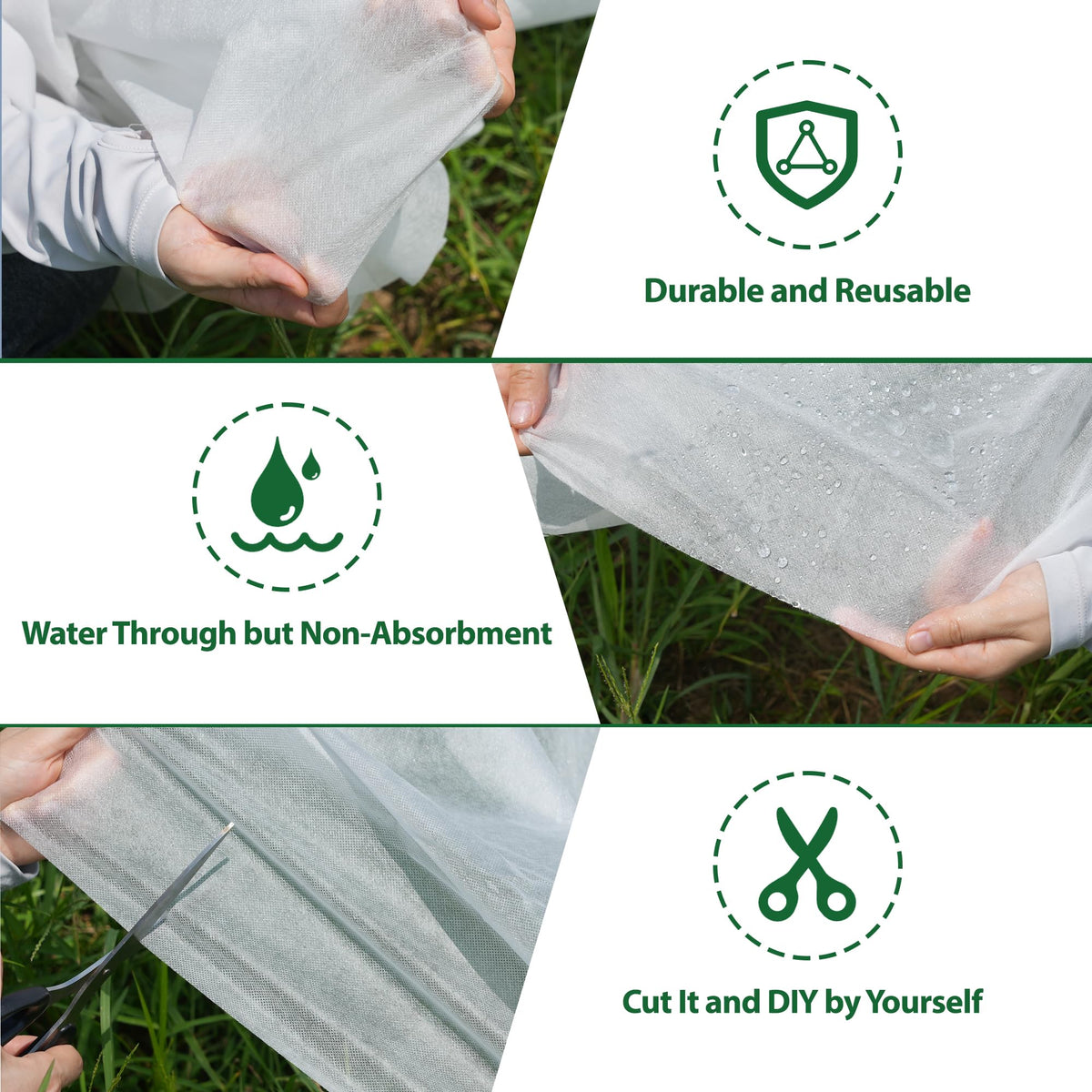 Hyxanons durable reusable cover guards plants from frost and sun with flexibility.
