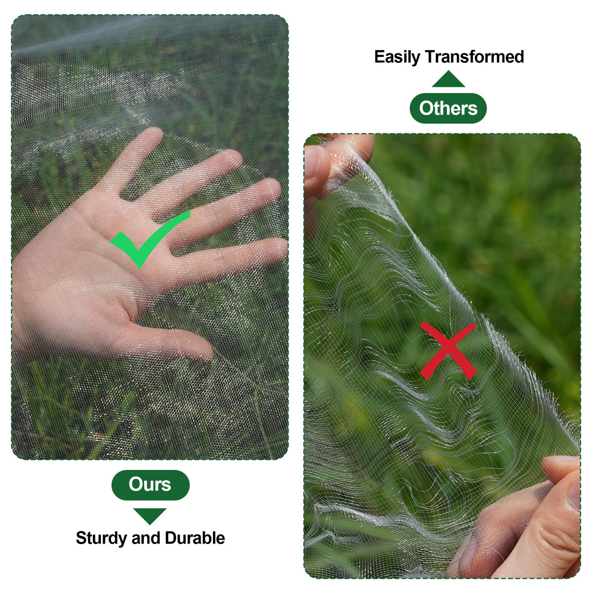 Hyxanons versatile barrier netting prevents birds and larger animals from reaching crops.