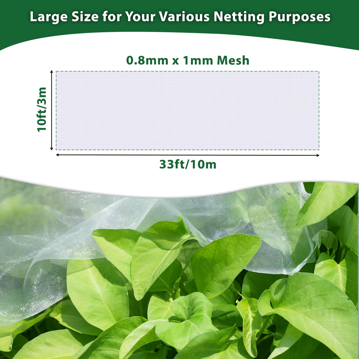 Hyxanons white plant cover draped over beds keeps pests away while letting light in.