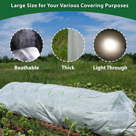 Hyxanons winter blanket cloth protects vegetables in cold weather while allowing airflow.