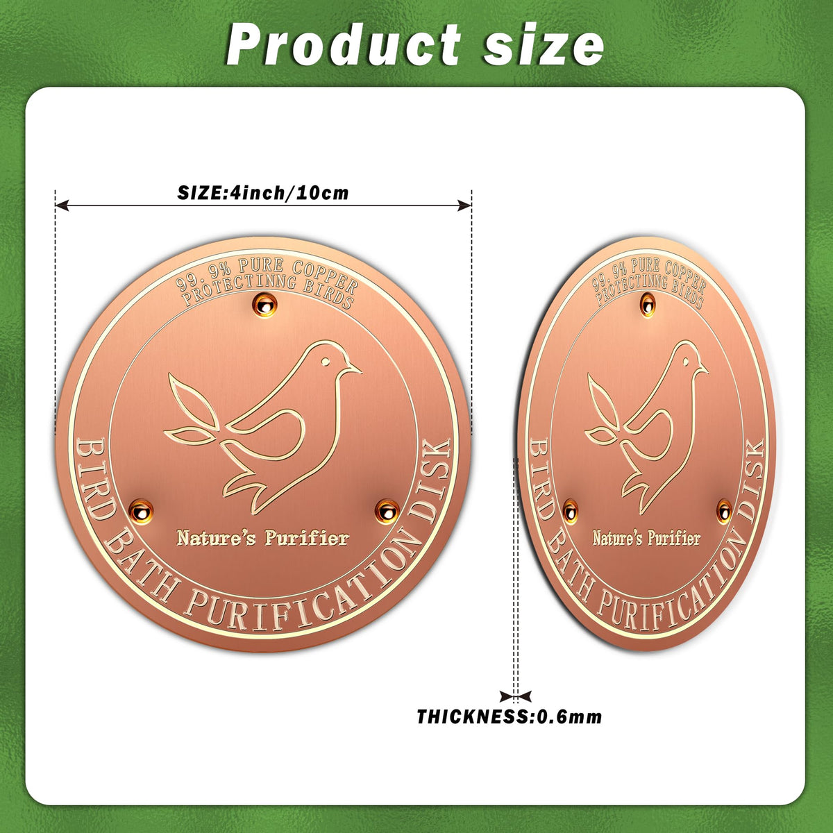 HYXBXSS durable copper disk withstands weather and keeps water clearer.