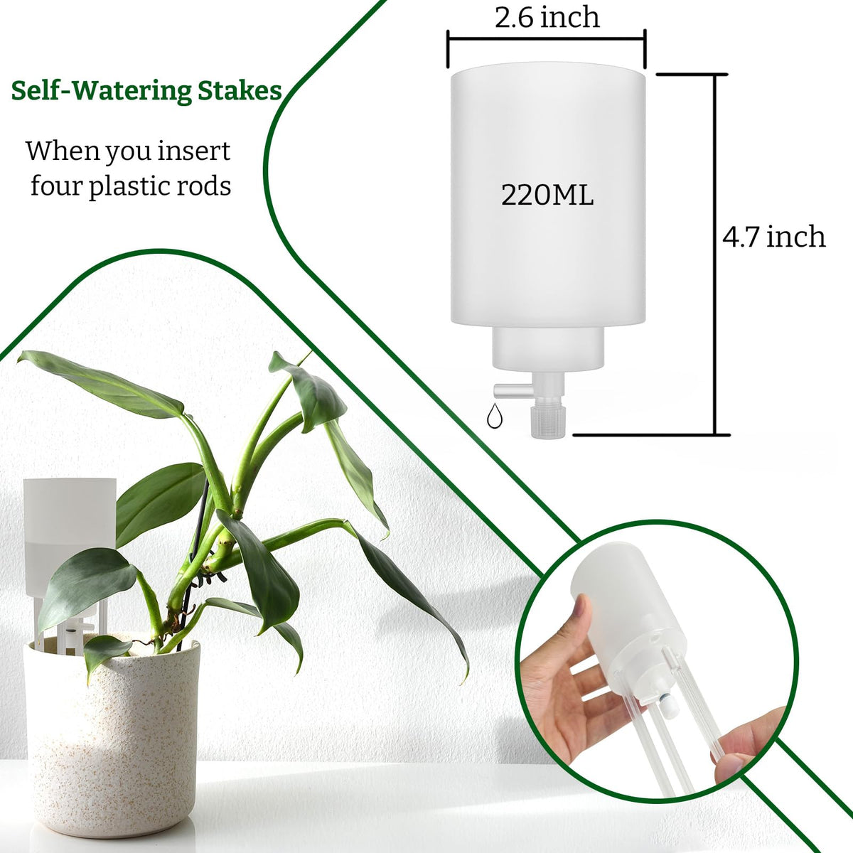 HYYZ Flow-control knob closeup enabling 1-5 second drips for customizable watering.