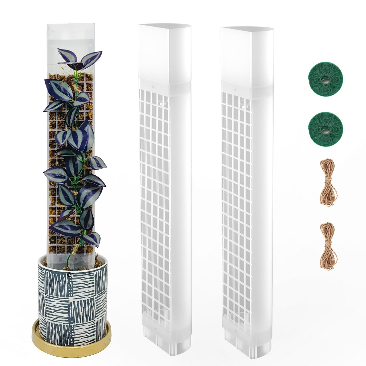 HYYZ moss pole D-shaped extension design showing stacked sections for taller growth