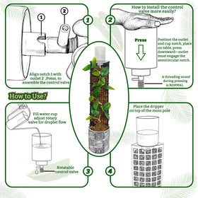 HYYZ Moss pole installation demonstrating precise soak without overwatering.
