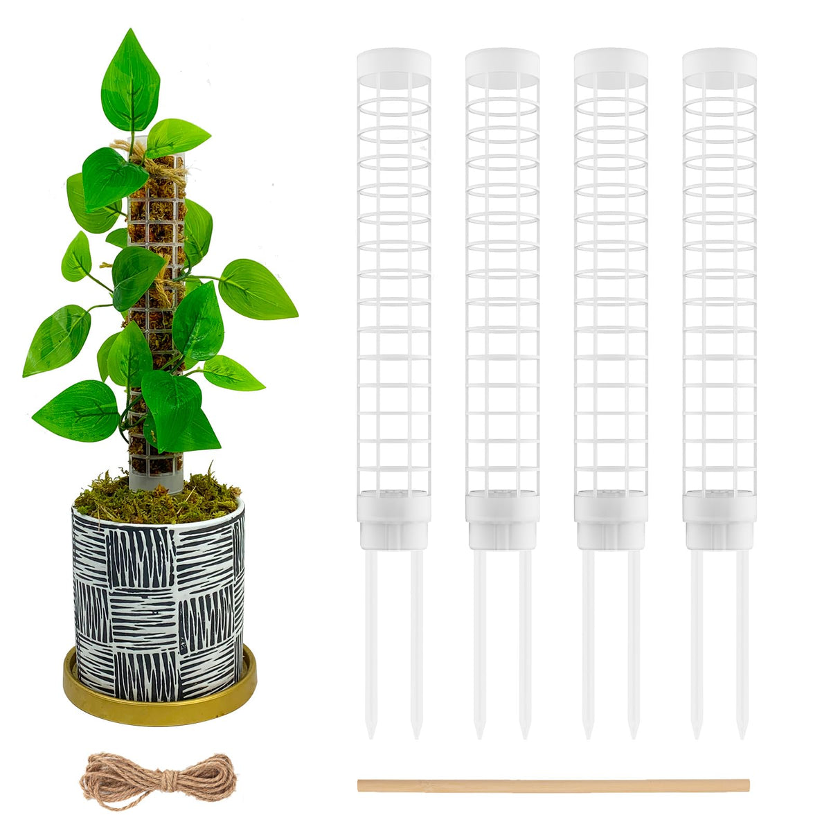 HYYZ small moss pole stackable assembly supports climbing plants.