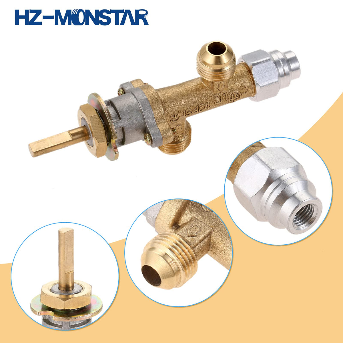 HZ-MONSTAR 3/8-inch male flare connection for secure propane hookups