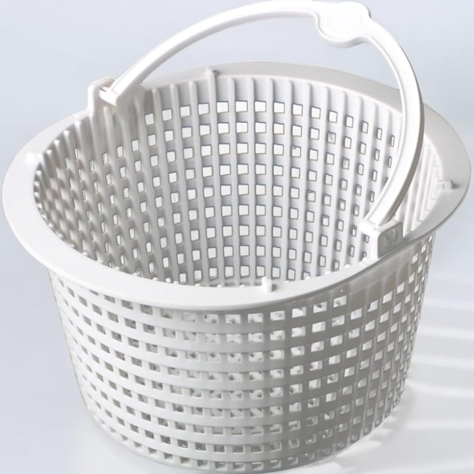Hzaiwy SPX1091C skimmer basket with handle, white finish, easy installation.