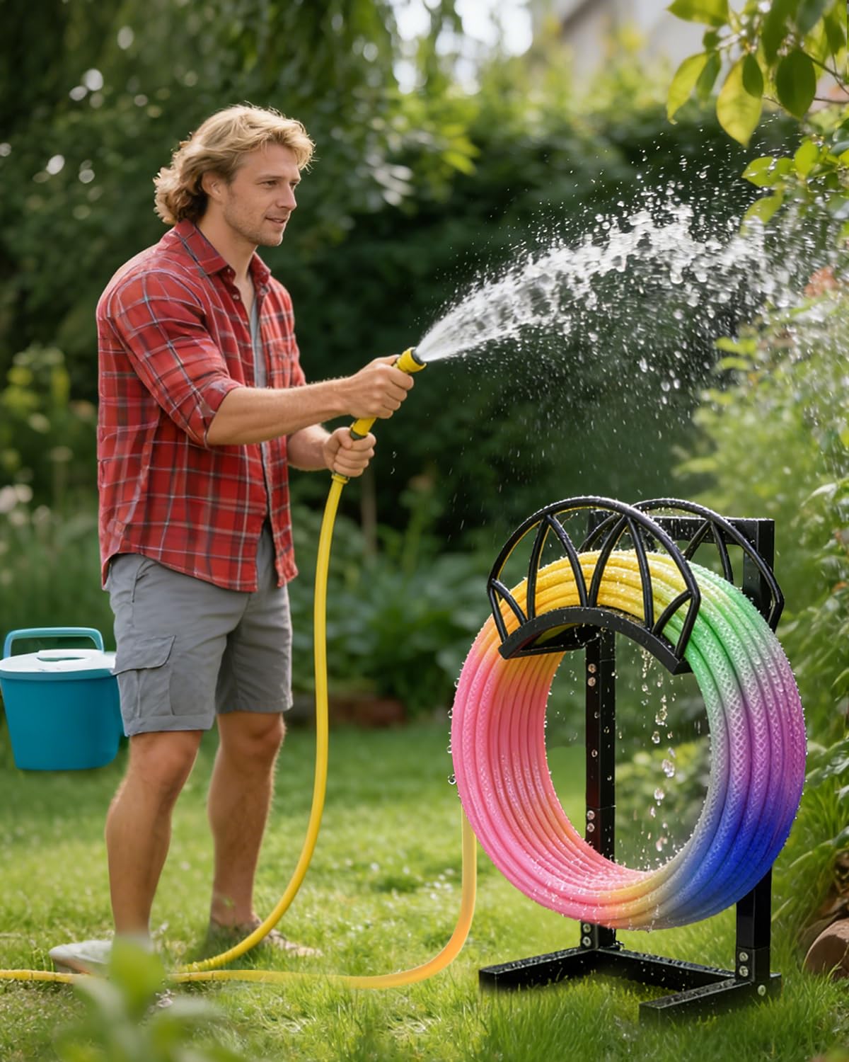 HZE hose holder keeps outdoor space neat