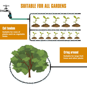 HZGREEN soaker hose made from recycled rubber for flexible, long-lasting use.