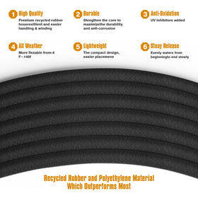 HZGREEN soaker hose near plant roots delivers efficient moisture to plants.