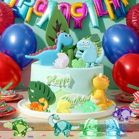 HZLAOBZAI Velociraptor mini dinosaur figure ideal for fairy gardens and shelf decor.