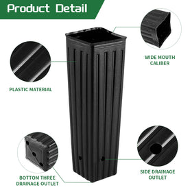 Hzloyat seedling pot side view highlights lightweight, reusable plastic.