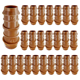 HZMM 25-pack barbed coupling for 1/2 inch tubing ensures a leak-proof drip connection.