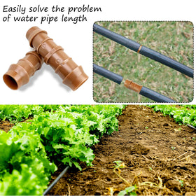 HZMM barbed end connections create secure, clamp-free fittings for drip lines.