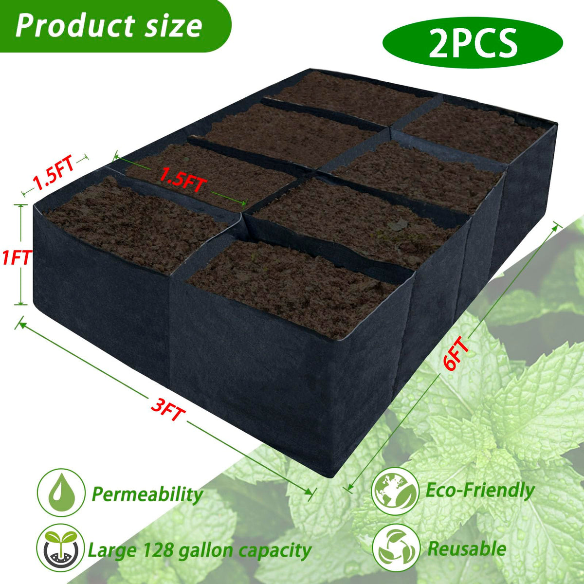 HzNzYHD eight-squares-design garden bed enables organized, individual plant management.