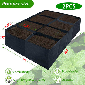 HzNzYHD eight-squares-design garden bed enables organized, individual plant management.