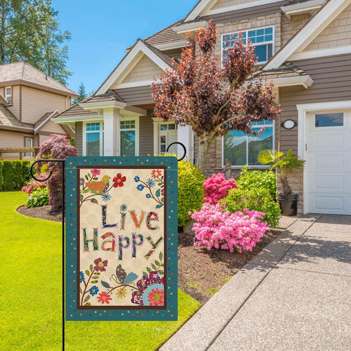 Hzppyz fall positive farmhouse flag adds seasonal porch charm.