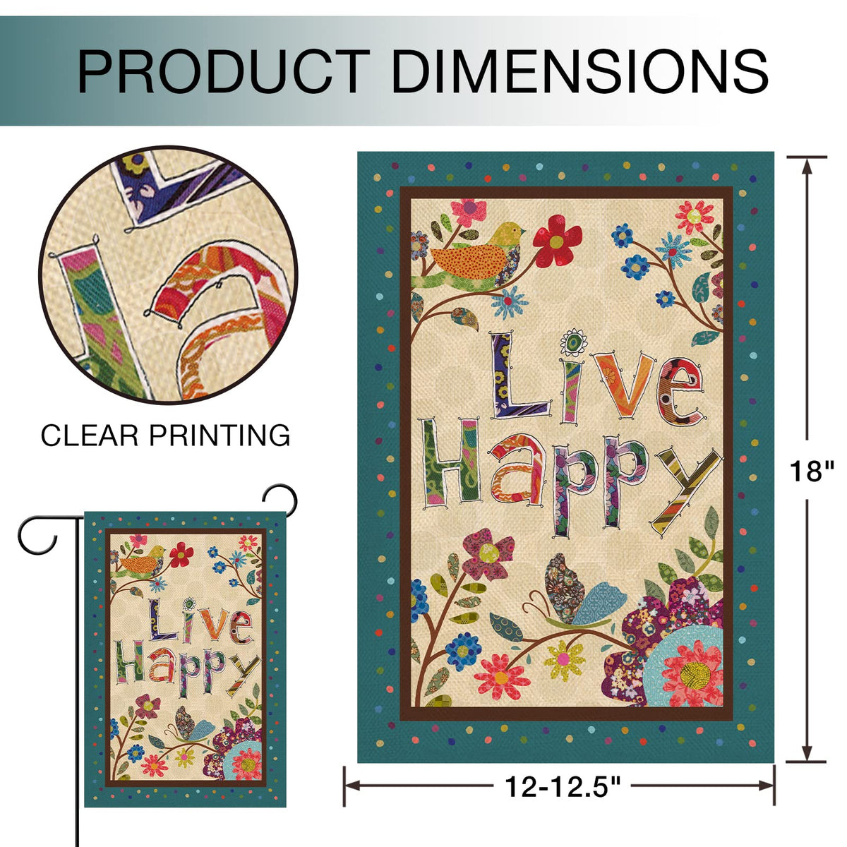 Hzppyz spring-summer inspirational flag for garden spaces.