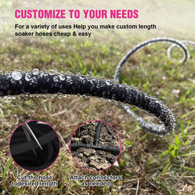 HZYOUMU round soaker hose features a durable, elastic design for outdoor use.