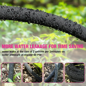 HZYOUMU round soaker hose delivers root-level watering for efficient plant hydration.
