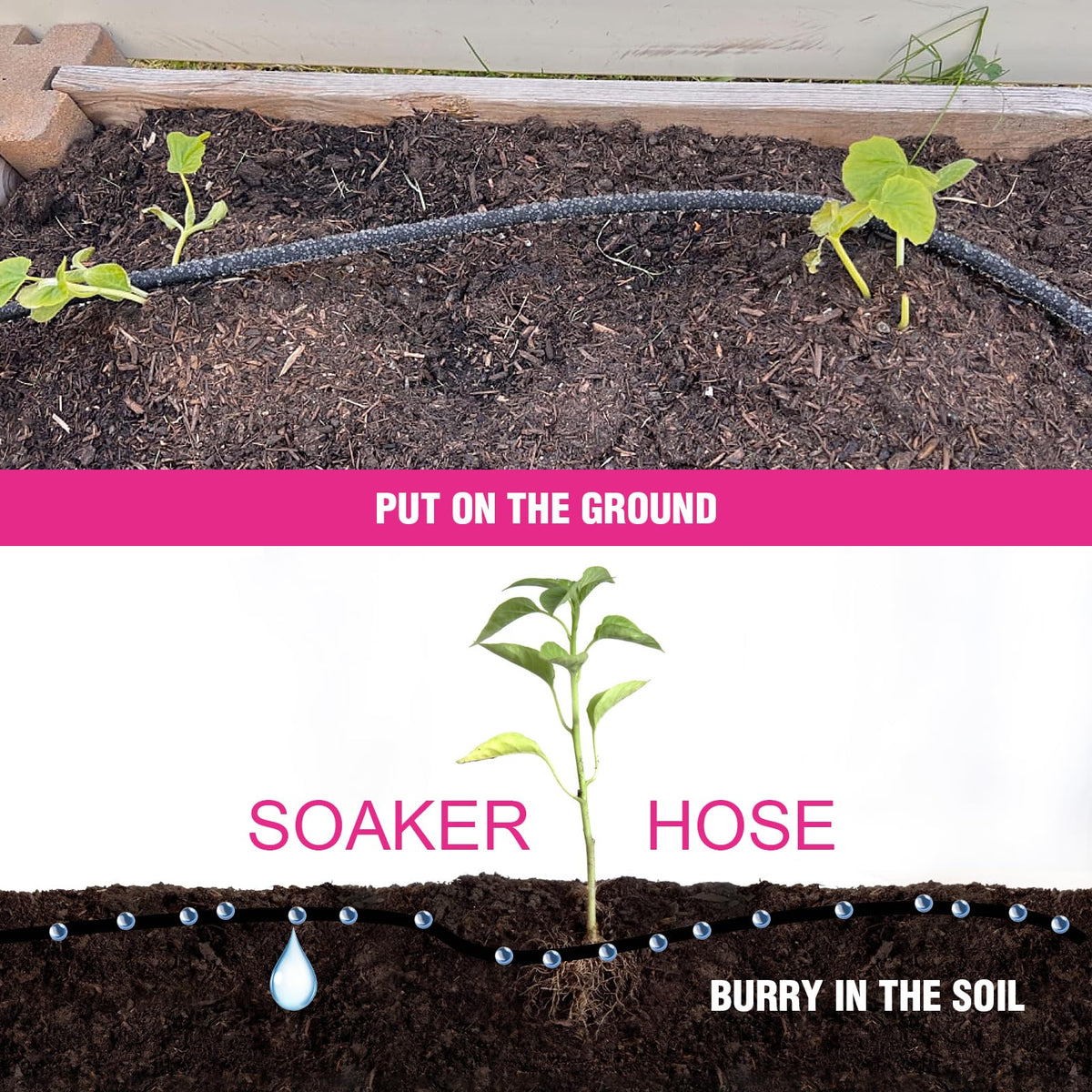 HZYOUMU round soaker hose provides uniform flow along the 10-foot length.