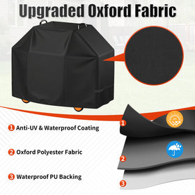 i COVER adjustable strap grill cover secures a snug wind-resistant fit