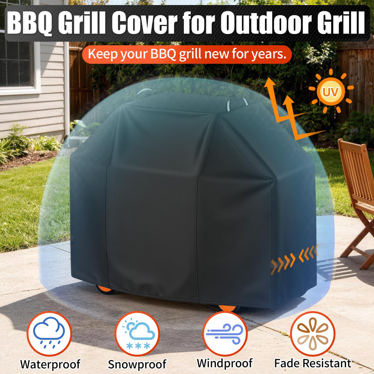 i COVER grill cover fits most 3-4 burner grills up to 55 inches.