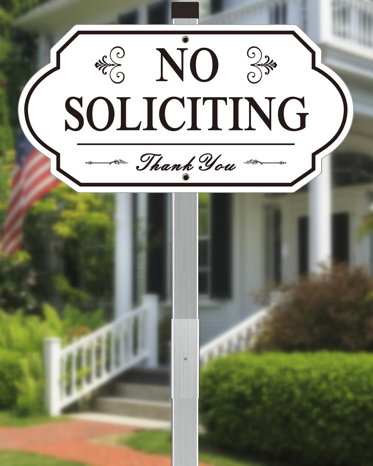 i-CowFun heavy-duty no soliciting sign front view with high contrast for clear notice