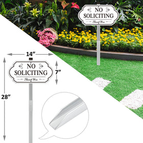 i-CowFun sign with 28 inch stake height clearly visible in yard setting