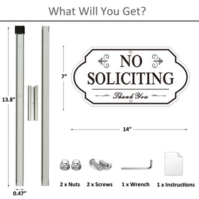 packaged i-CowFun no soliciting sign including wrench and fasteners