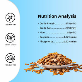 I LOVE WORMS safe-no-additives BSFL product photo emphasizes additives-free nutrition