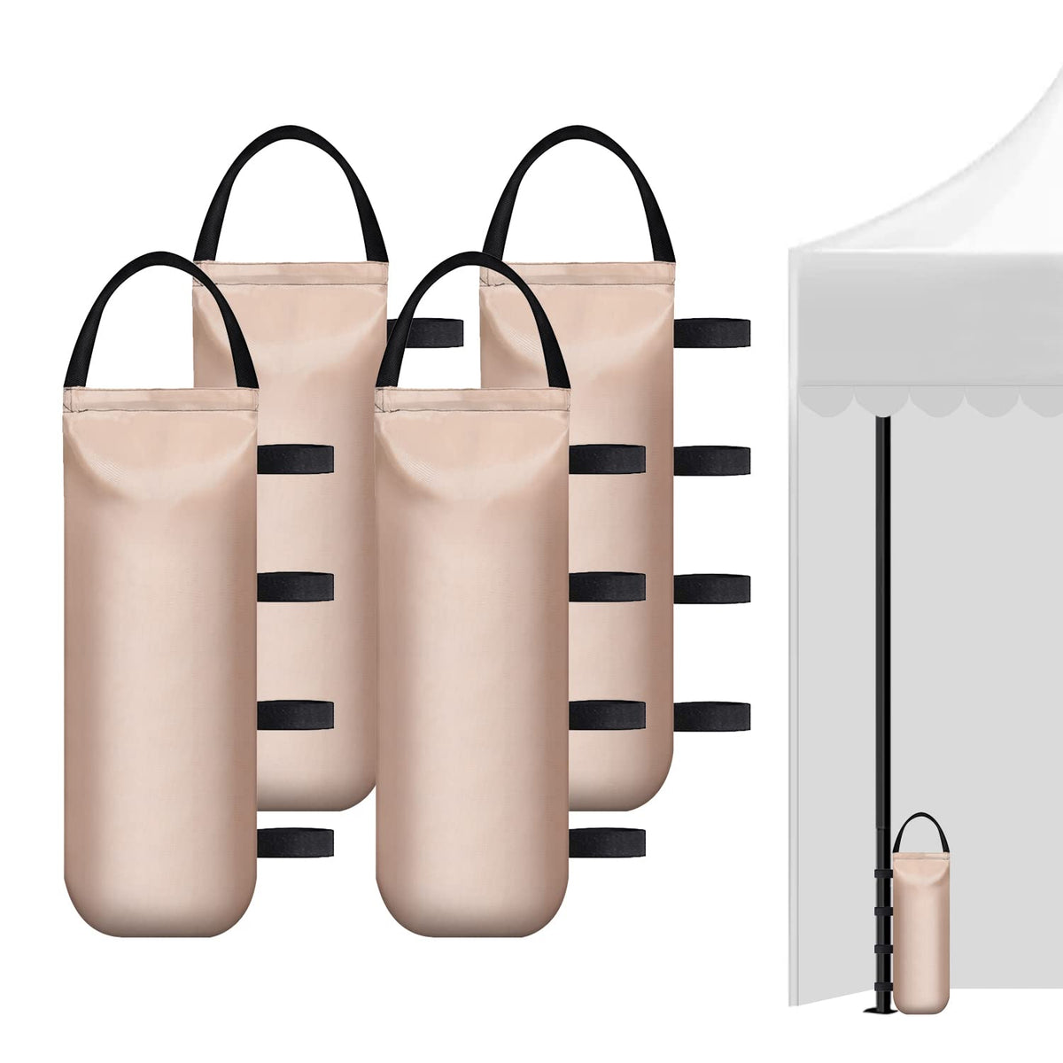 IALNAI 112lbs heavy sand bag side view for canopy stability and wind resistance.