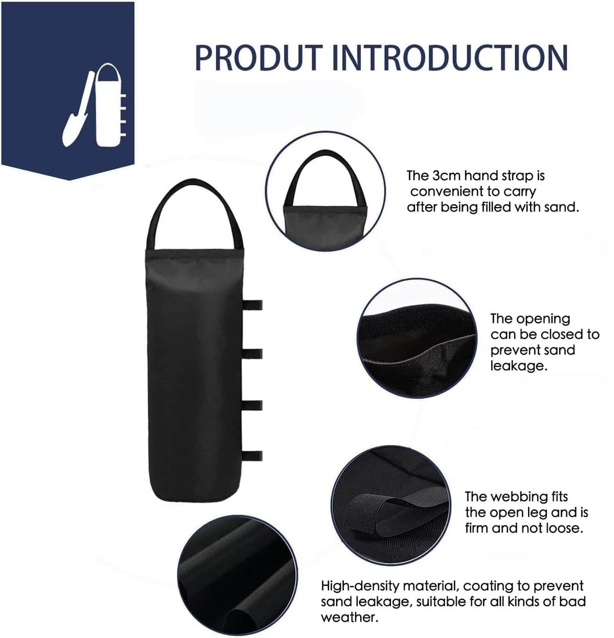 IALNAI sandbag with a built-in handle for easy transport.
