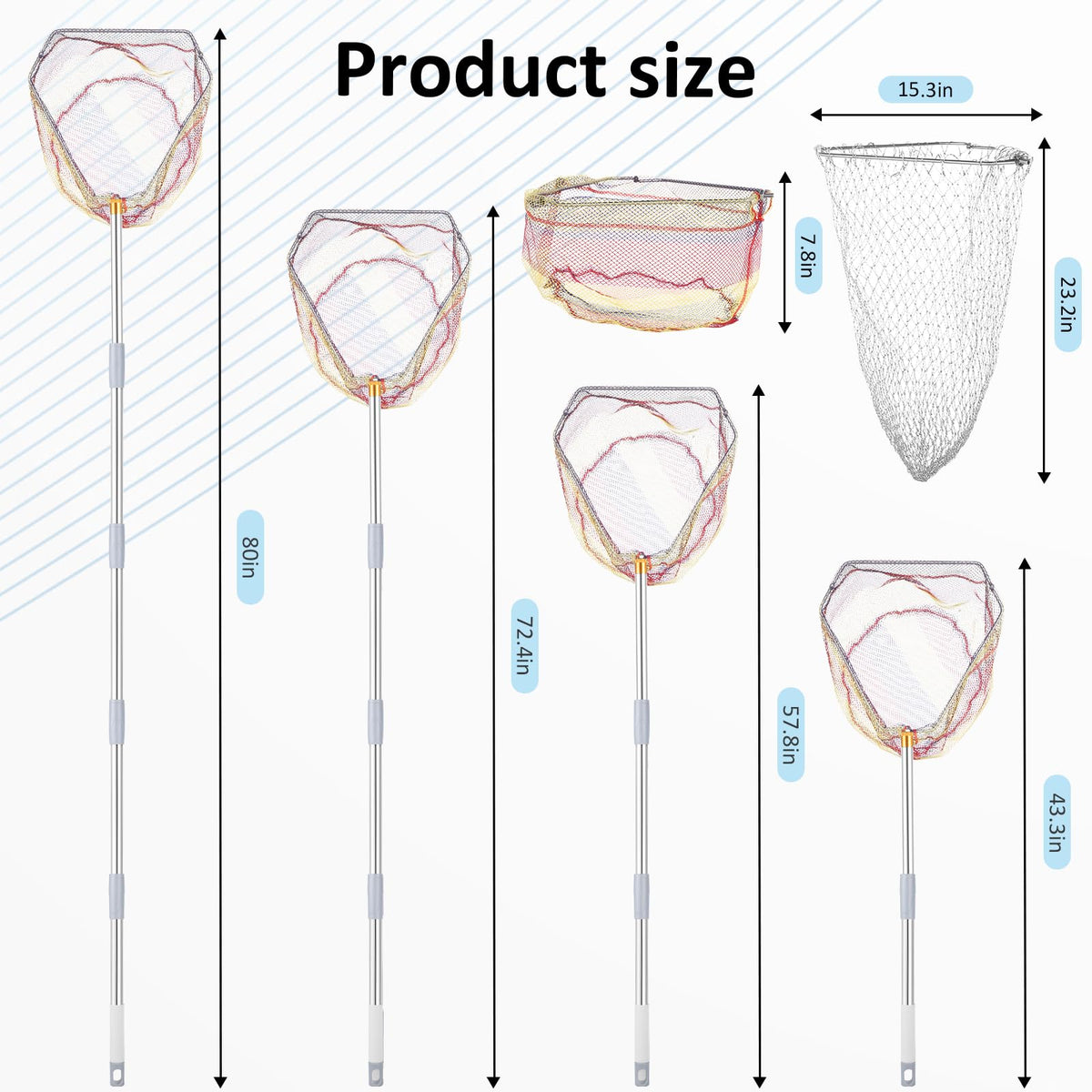 IAOVAW chicken catching net set with wide flat net for fast scooping