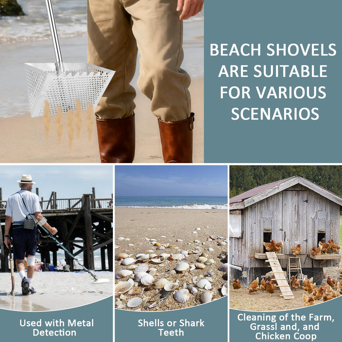 IAOVAW All-in-one rake supports shells, shark teeth, and coastal cleanup