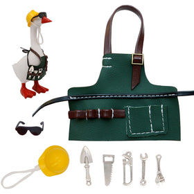i-Beeboo Desktop Goose Gardener Apron with stitched pockets for tiny tool display.